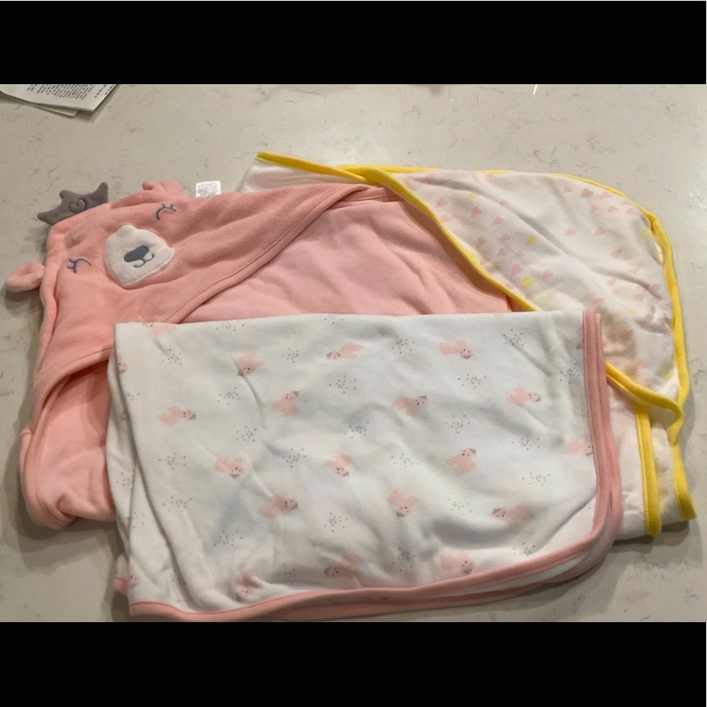 3 Carter’s baby girl towels
